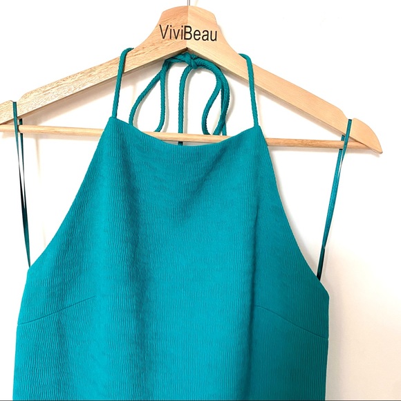 C/MEO Collective Star Lesson Green Halter Dress Small Asymmetric Hem - Picture 7 of 11